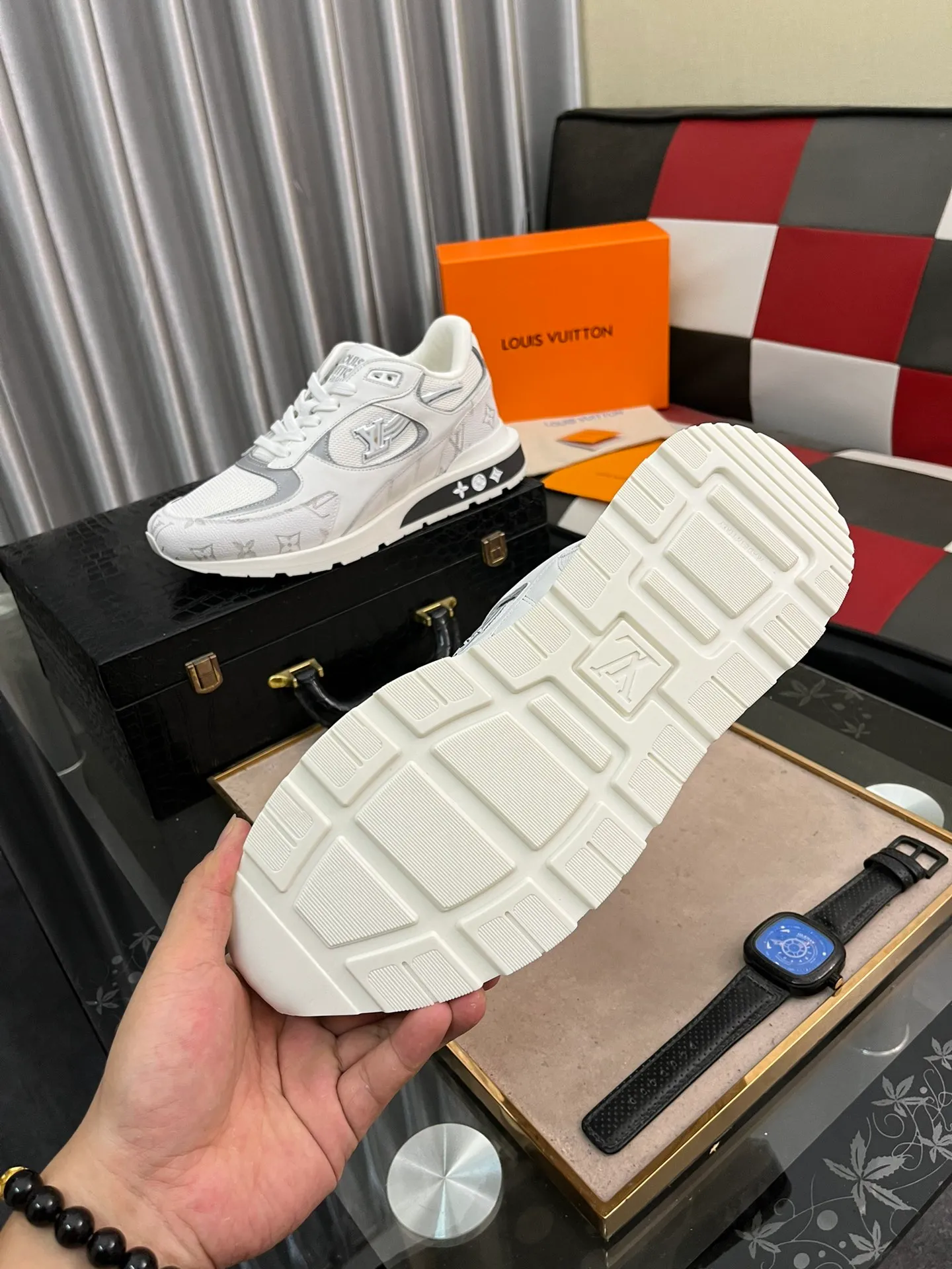 Men's Men's Shoes 💰660⌚️⌚️【LOUIS VUITTON) New 🍀LV Louis Vuitton*——LV classic dad shoes trendy shoes! Made of imported original soft calf leather, imported fly woven lining. Original wear-resistant rubber outsole! High quality products! Code number: 38-44